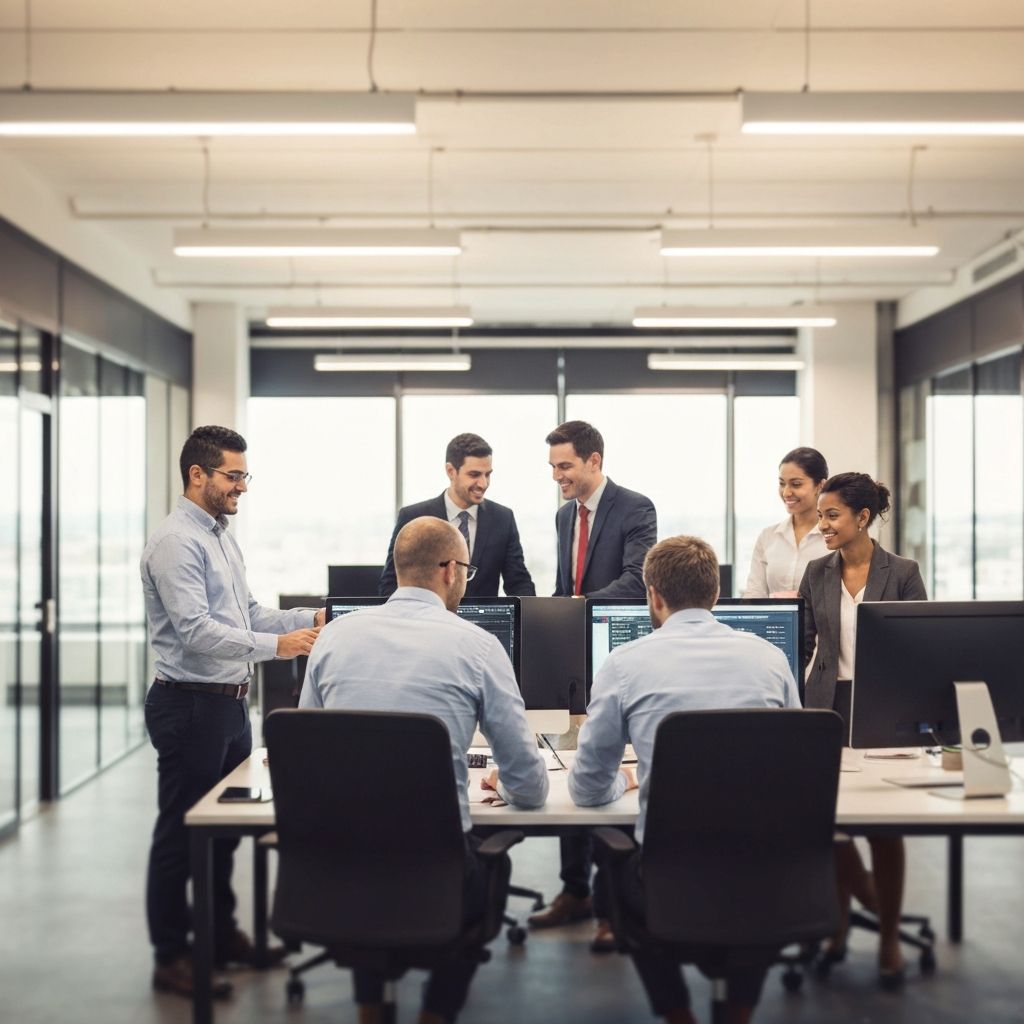 Arraafi Infotech team collaborating in a modern office
